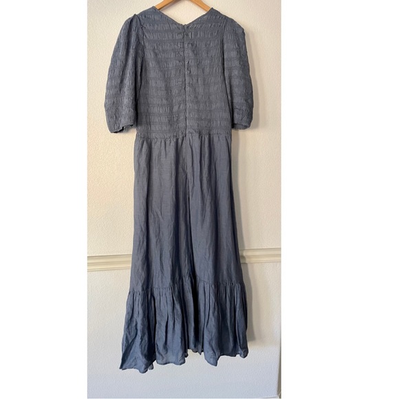 Sea New York Maxi Dress Smocked Tiered Puff Balloon Sleeve Barbiecore Balletcore - Picture 5 of 13